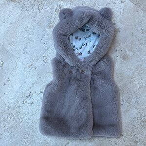 Catherine Malandrino Gray Fuzzy Vest